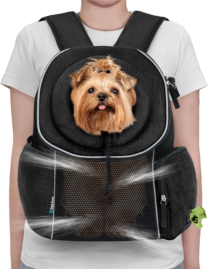 PetAmi Dog Front Carrier Backpack, Ventilated Adjustable Dog Pet Cat Chest by PetAmi