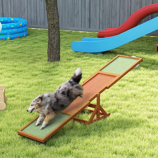 PawHut Wooden Dog Agility Seesaw - Image 2