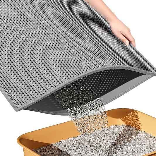 ESTHELLO Cat Litter Mat, Cat Litter Trapping Mat, Honeycomb Double Layer Design by ESTHELLO