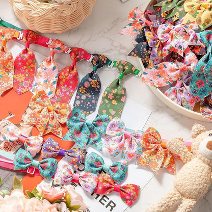 Reginary 100 Pieces Dog Bow Tie Collar Set Include 40 Dog Neckties, and 30 - Image 4