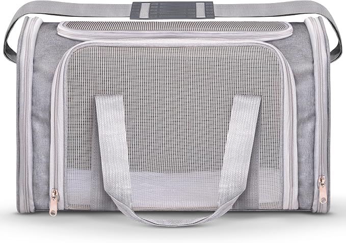 Pet Carrier for Cats, Guinea Pigs – Airline Approved Soft-Sided Travel Bag by VerticalPro