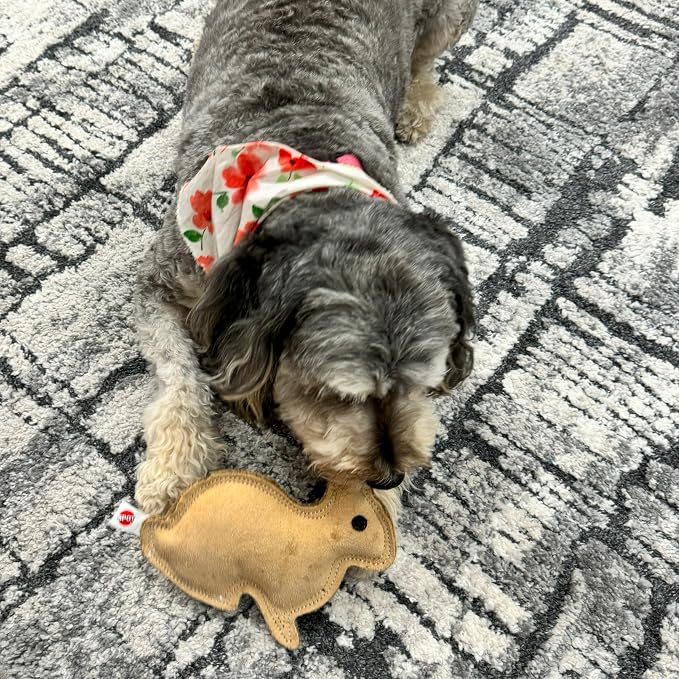 SPOT Dura-Fused Leather Rabbit Dog Toy – Durable Real Leather & Jute Chew Toy - Image 10