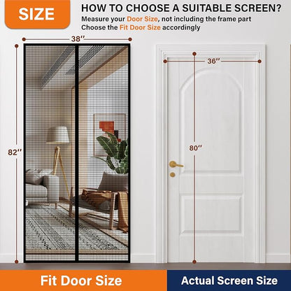Magnetic Screen Door，Fiberglass Screen Door Mesh，Keep Bugs Out, Heavy-Duty Mesh - Image 2