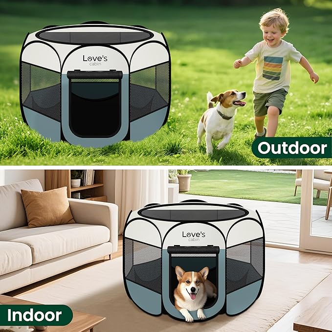Love's cabin Pet Puppy Dog Playpen, Large Dog Tent Crates Cage Indoor/Outdoor - Image 7