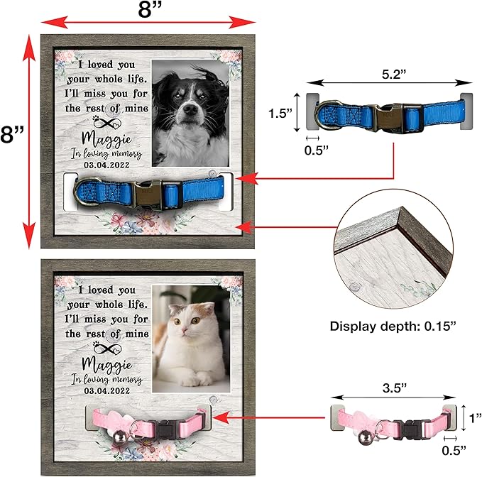 Customized Pet Keepsake Frame Dead Pet Xmas Memorial Dog Remembrance Frame - Image 3