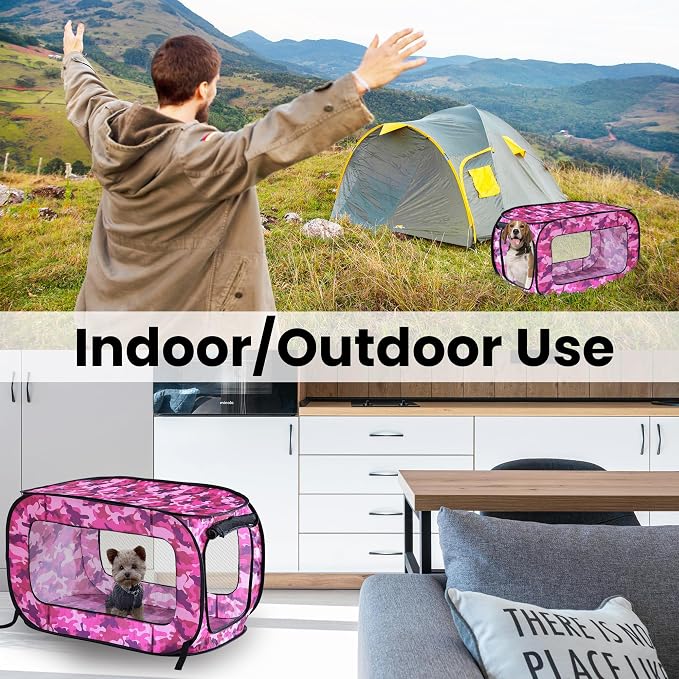 Beatrice Home Fashions Portable, Collapsible, Pop Up Kennel Travel Cat and Dog - Image 6