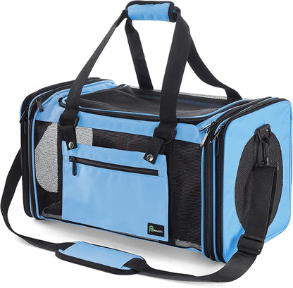 Soft-Sided Pet Carrier for Cats Small Dogs of 15 Lbs Medium Blue by NextFri