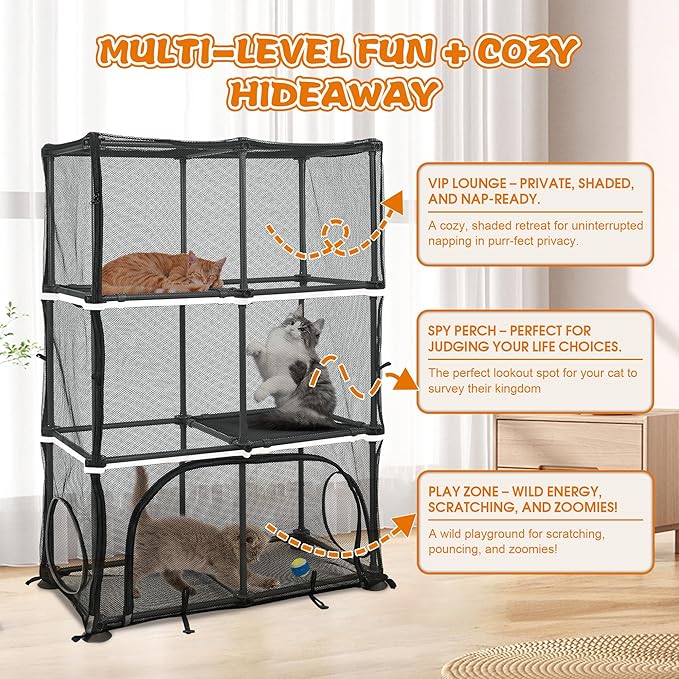 Catio Outdoor Cat Enclosure for Cats & Small Animals, Pet Playpen Cat Climber - Image 4