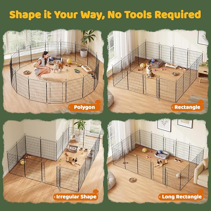 Yaheetech Expandable Dog Playpen, 16 Panel 32 inch Puppy Playpen - Image 9