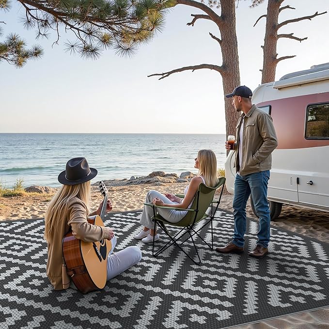 GENIMO Outdoor Rugs 8x10 Waterproof, Reversible Mats, Area Plastic Straw Rug - Image 3