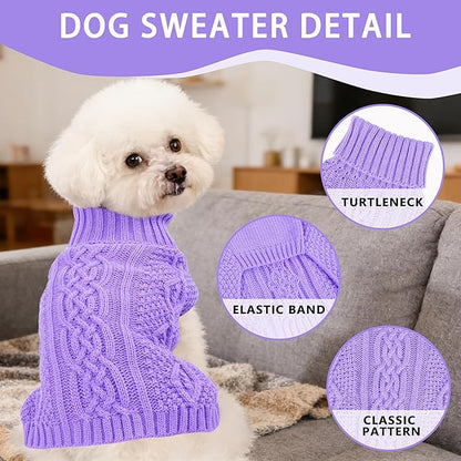 Dog Sweaters for Small Dogs Fall Winter Puppy Sweater Warm Dog Clothes for - Image 3
