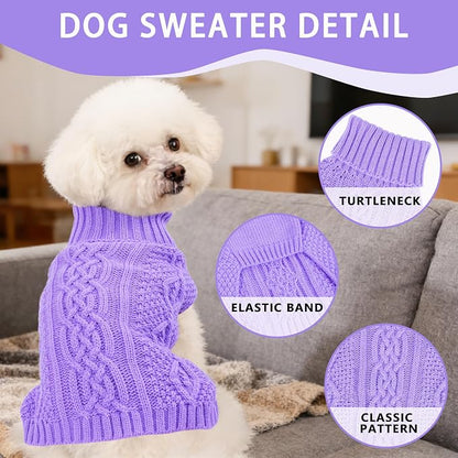 Small Dog Sweater Dog Clothes for Small Dogs Winter Puppy Clothes Warm Pet Cat - Image 3