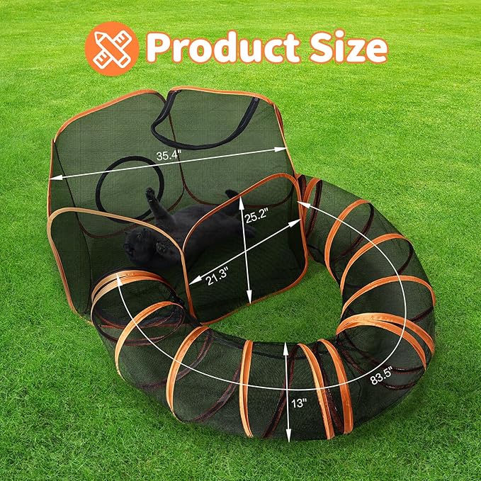 Outdoor Cat Enclosure with Circle Tunnel - Image 2