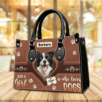 Personalized Pet Mom Leather Handbag – Custom Name Dog Cat Photo Purse - Image 5