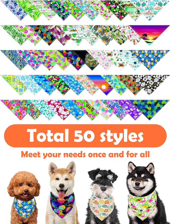 PET SHOW 50 Pack Hawaiian Dog Bandanas Bulk - Image 5