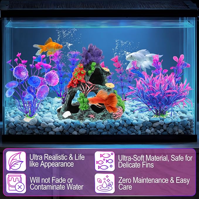 MyLifeUNIT Fish Tank Decorations, 7 Pieces Aquarium Plants Set - Image 4