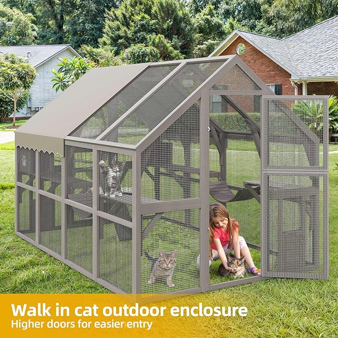 DWVO Extra Large Catio Outdoor Cat Enclosure, 110 inch Outside Cattery - Image 4
