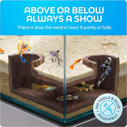 FISHNOSH Aquarium Cave | Natural-Looking Wood-Like BPA-Free Fish Tank Cave - Image 6