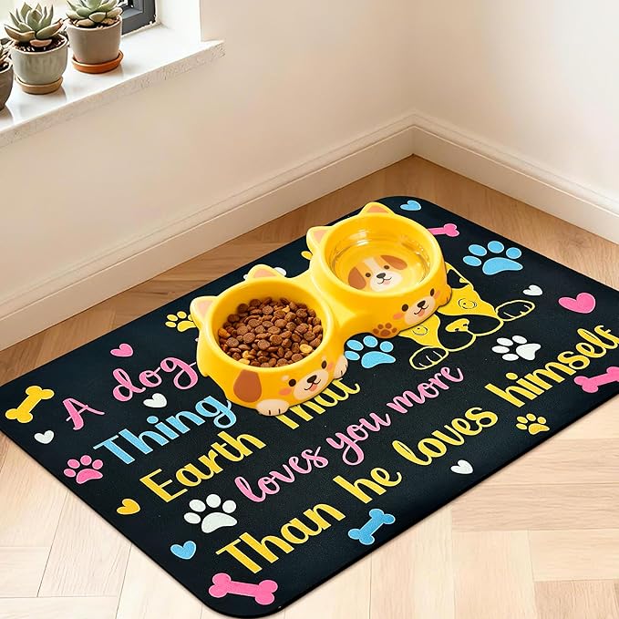 Pet Feeding Mat for Floors Waterproof Dog Mat for Food and Water Absorbent by Unknown