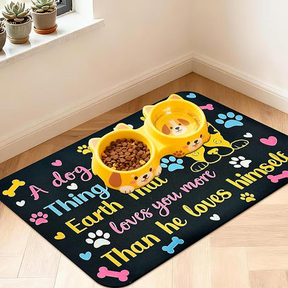 Pet Feeding Mat for Floors Waterproof Dog Mat for Food and Water Absorbent by Unknown