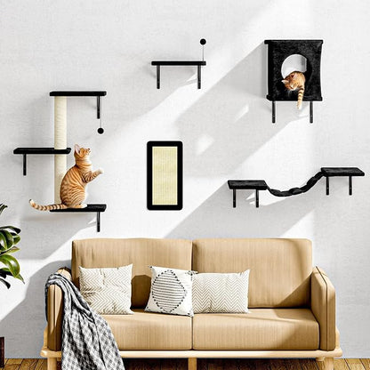 NUNU LAB Cat Wall Shelves Set, Bridge Ladder, Scratching Post, Indoor Cat - Image 2