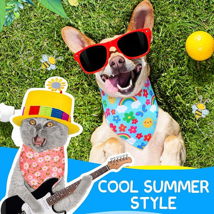 Eccliy 30 Pack Flower Dog Bandanas Bulk Summer Soft Triangle Dog Scarfs - Image 4