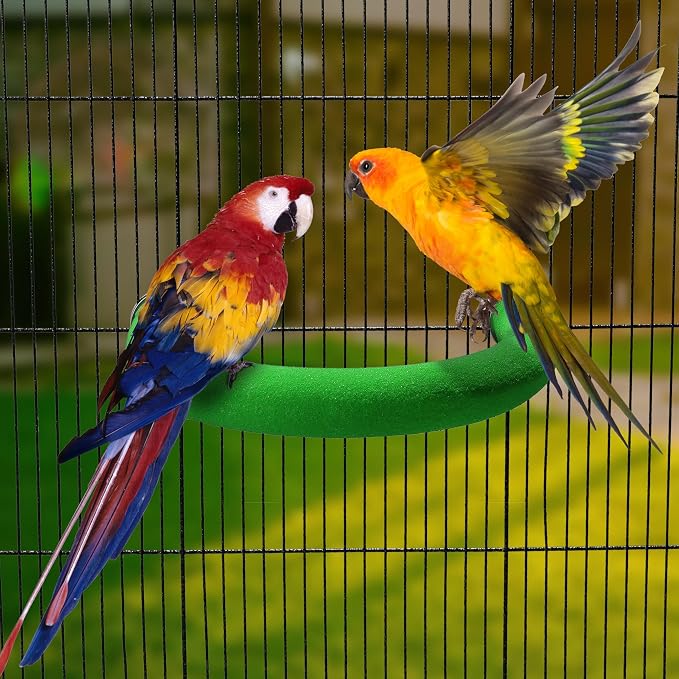 U Shape Parrot Perch Stand Toy Bird Platform Sand Paw Grinding Clean Stick - Image 2