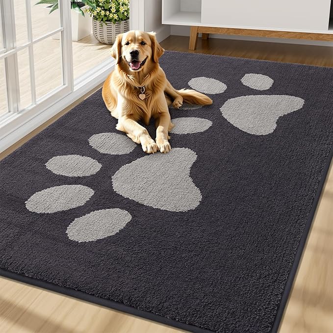 Buganda Dog Door Mat for Muddy Paws, Absorbent Dirt Trapper Washable Indoor by Buganda
