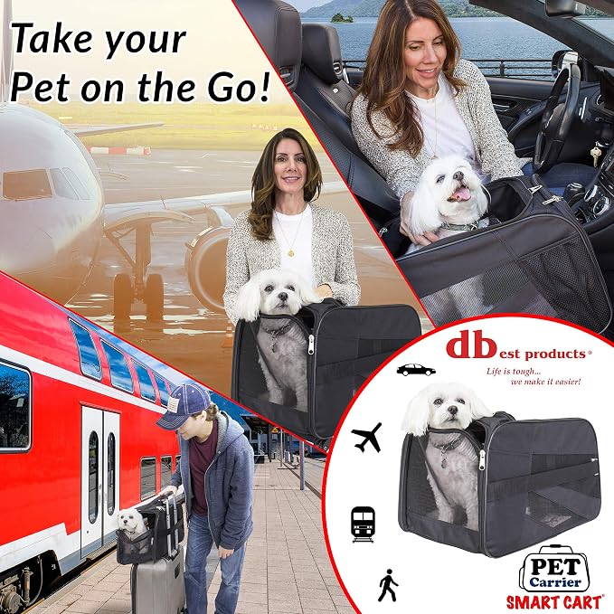 dbest products Pet Smart Cart Carrier, Soft Sided Collapsible Folding Travel Bag - Image 2