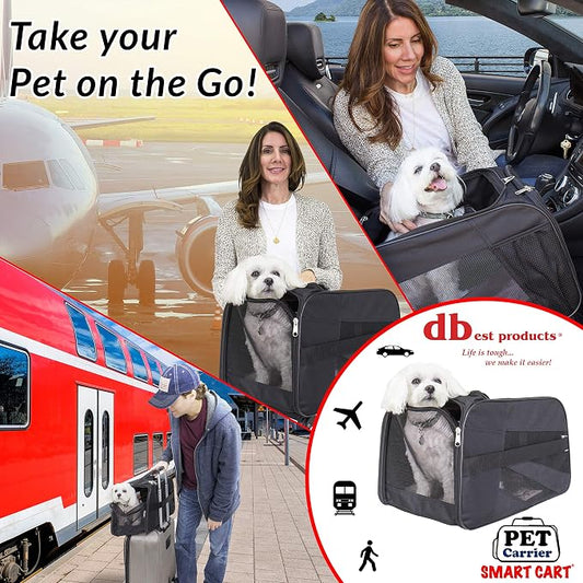 dbest products Pet Smart Cart Carrier, Soft Sided Collapsible Folding Travel Bag - Image 2