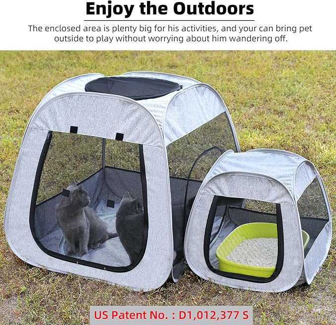 Tenrai Portable Cat Playpen, Trapezoidal Design - Image 7