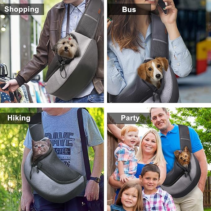 FDJASGY Pet Sling Carrier for Small Dogs Cats, Breathable Mesh Travelling Hand - Image 6