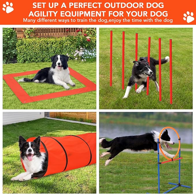 CuisinSmart Dog Agile Course Backyard Set, Dog Obstacle Course Backyard - Image 4