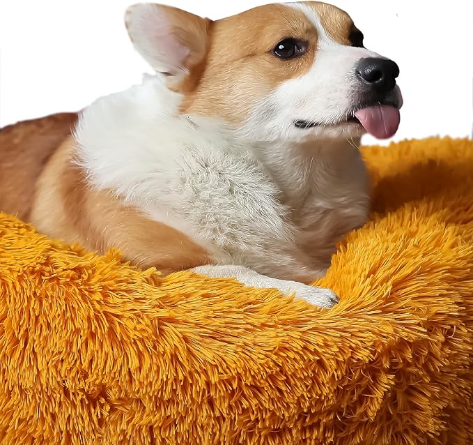 Calming Dog Bed for Medium Dogs Washable Donut 30 inches Anti-Slip Pet Bed - Image 5