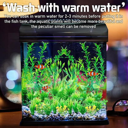 Ameliade Aquarium Artificial Green Plastic Plants Decorations 26 PCS Large Fish - Image 5