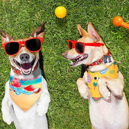 Frienda 20 Pcs Summer Spring Dog Bandanas Hawaiian Style Washable Triangle Pet - Image 4