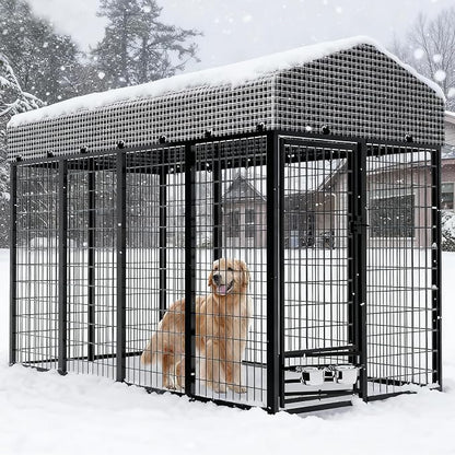 Large Dog Kennel Outside with Roof, Heavy-Duty Indoor Outdoor Dog Run Dog - Image 9