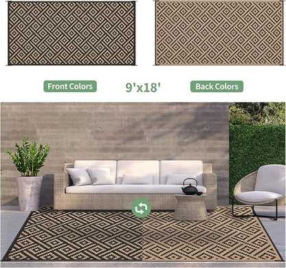 GENIMO Outdoor Rug for Patio Clearance, Reversible Plastic Straw Rugs for RV - Image 4