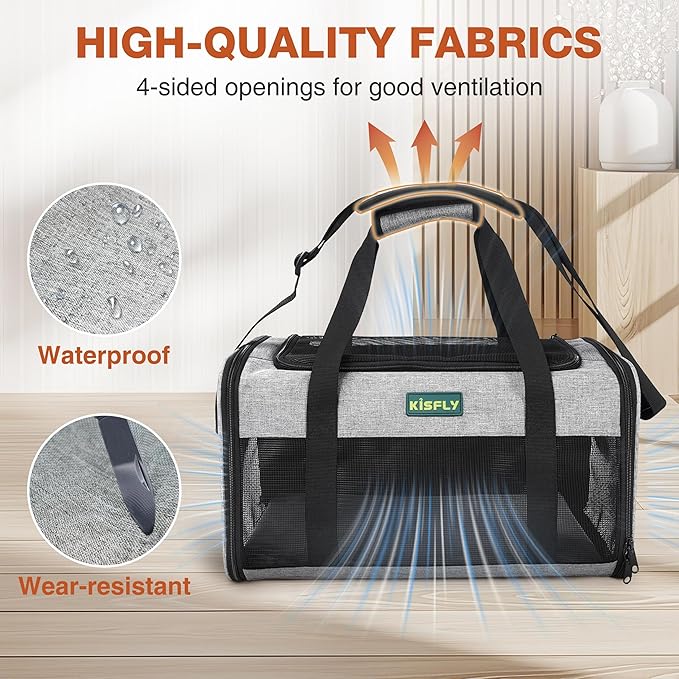 TSA Approved Pet Carrier in Cabin, Top-Open Portable Dog Carrier - Image 2
