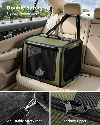 Pecute Dog Car Carrier Light Weight 19.7×16.9×14.8in, Dog Carrier Easy to - Image 2