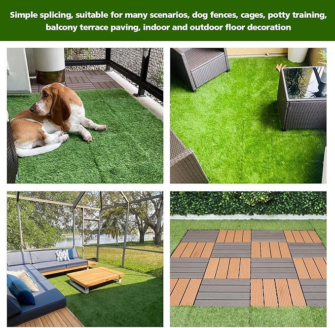 XLX TURF Interlocking Fake Grass Tiles Pad - Image 7