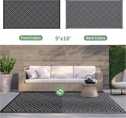 GENIMO Outdoor Rug for Patio Clearance, Reversible Plastic Camping Rugs - Image 4