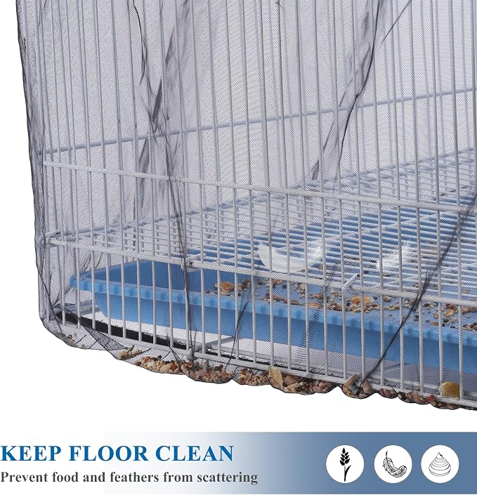 Mogoko Universal Bird Cage Seed Catcher, Seed Catcher Guard Net Cover, Parrot - Image 5