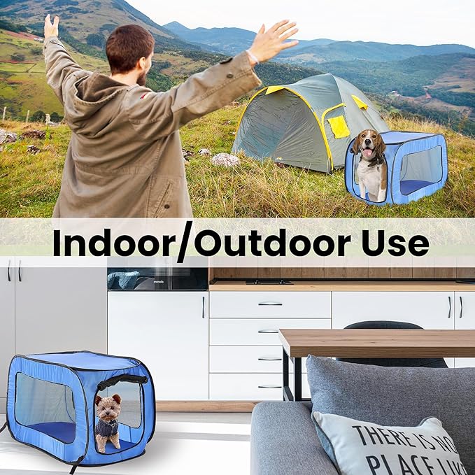 Beatrice Home Fashions Portable, Collapsible, Pop Up Kennel Travel Cat and Dog - Image 6
