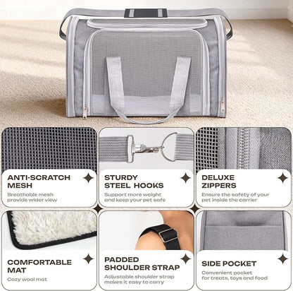 Pet Carrier for Cats, Guinea Pigs – Airline Approved Soft-Sided Travel Bag - Image 4