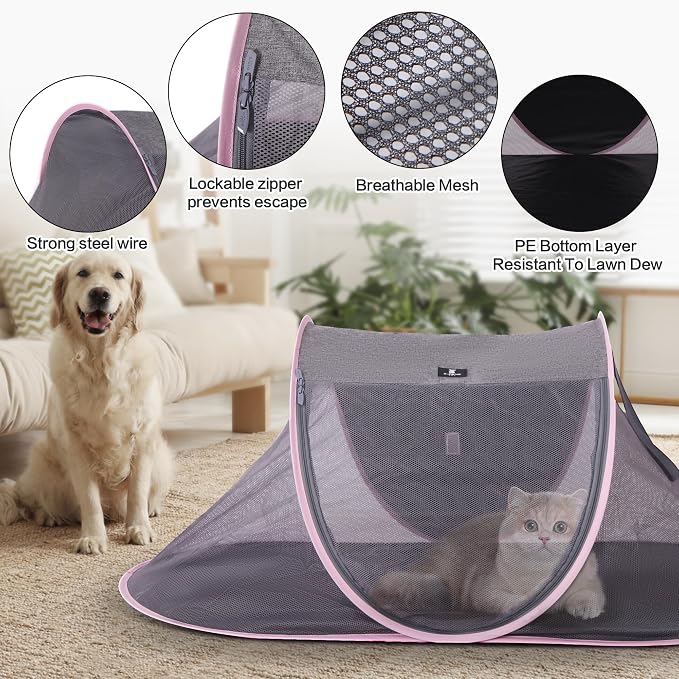 X-ZONE PET Outdoor Cat Tent, Pop Up Cat Playpen, Pet Enclosure Suitable Birds - Image 3