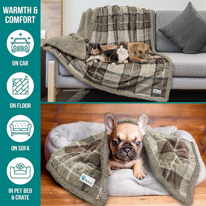 PetAmi Dog Blanket for Bed, XL Pet Blanket Large Dogs, Fleece Furniture Couch - Image 5