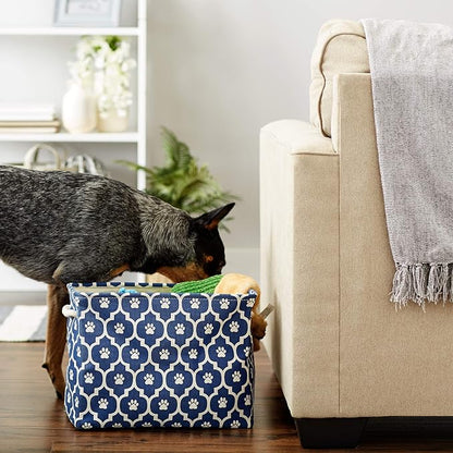 Bone Dry Pet Storage Collection Lattice Paw Print, Nautical Blue, Medium - Image 2