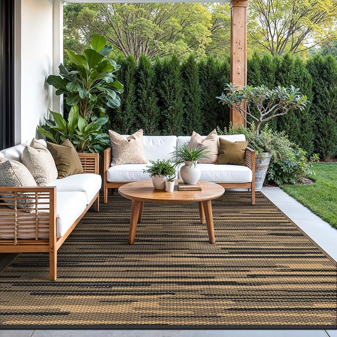 GENIMO Outdoor Rug for Patio Clearance, Reversible Plastic Straw Rugs for RV - Image 3