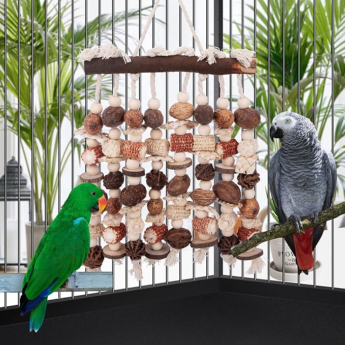 Deloky Extra Large Parrot Toy-Natural Wooden Chewing Tearing Toy - Image 6